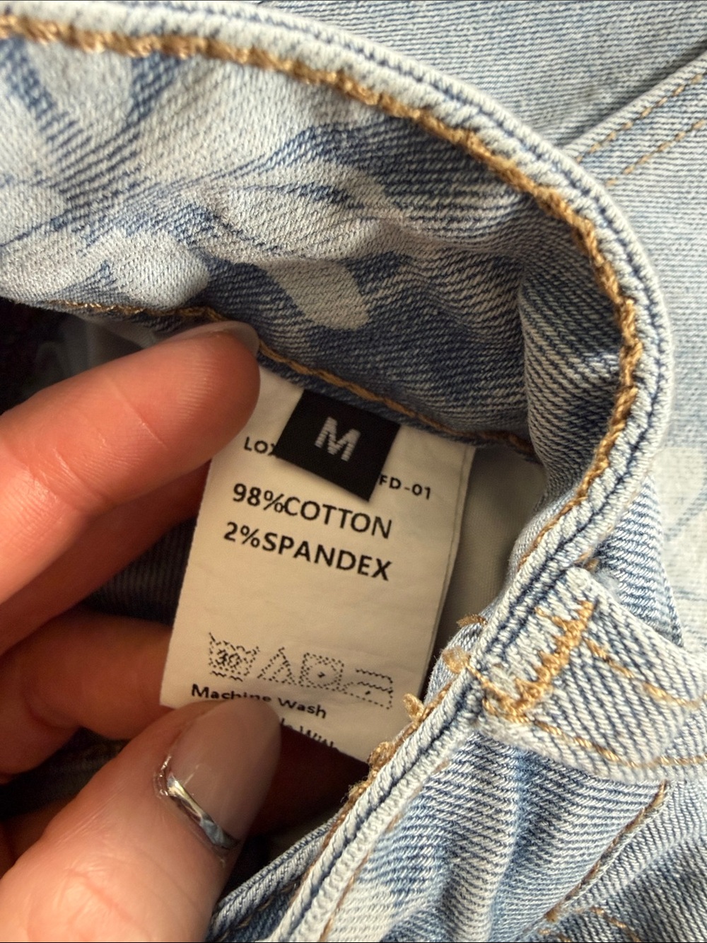 Women's Light Blue Floral Print Barrel Jeans - Picture 4 of 6